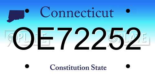 OE72252 Connecticut License Plate