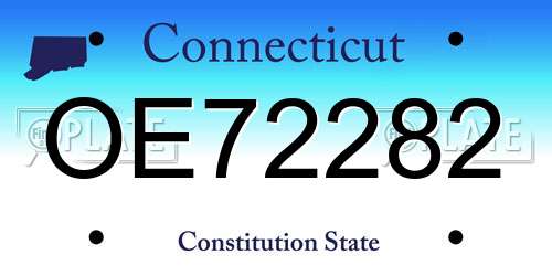 OE72282 Connecticut License Plate