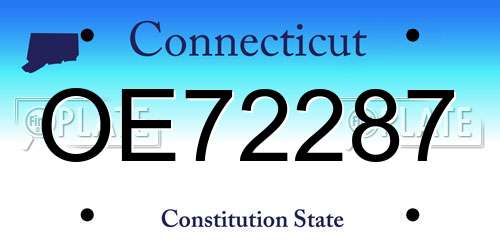 OE72287 Connecticut License Plate