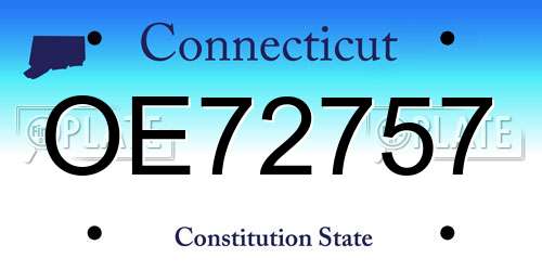 OE72757 Connecticut License Plate