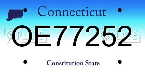 OE77252 Connecticut License Plate
