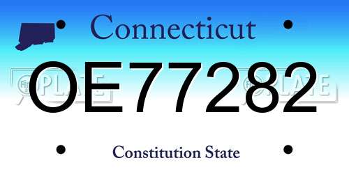 OE77282 Connecticut License Plate