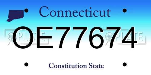 OE77674 Connecticut License Plate