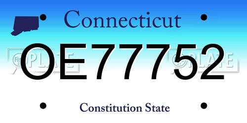 OE77752 Connecticut License Plate