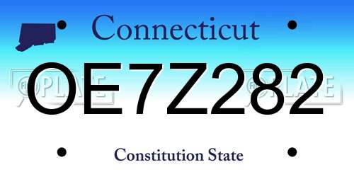 OE7Z282 Connecticut License Plate