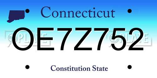 OE7Z752 Connecticut License Plate