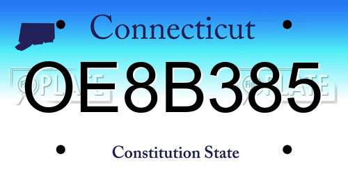 OE8B385 Connecticut License Plate
