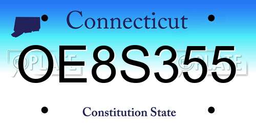 OE8S355 Connecticut License Plate