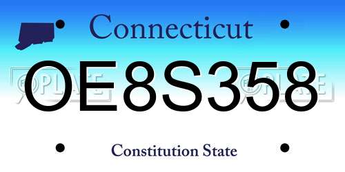 OE8S358 Connecticut License Plate