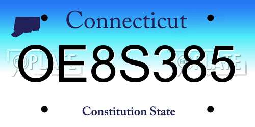 OE8S385 Connecticut License Plate