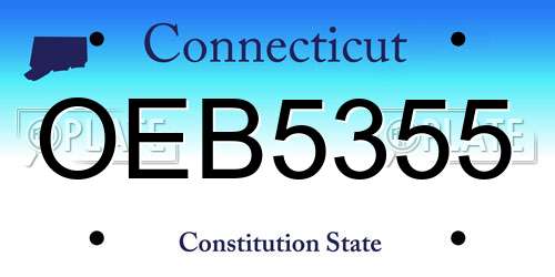 OEB5355 Connecticut License Plate