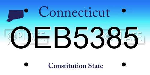 OEB5385 Connecticut License Plate