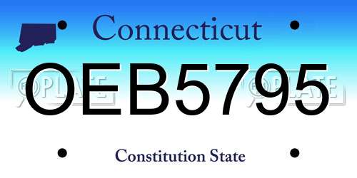 OEB5795 Connecticut License Plate