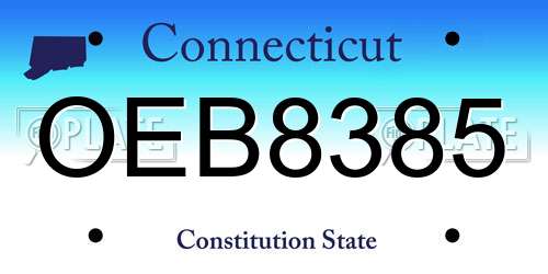 OEB8385 Connecticut License Plate