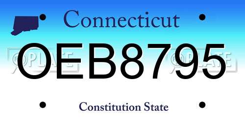 OEB8795 Connecticut License Plate