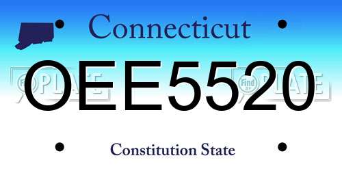 OEE5520 Connecticut License Plate