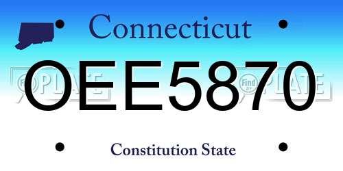 OEE5870 Connecticut License Plate