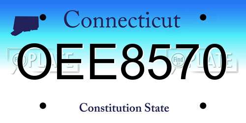 OEE8570 Connecticut License Plate
