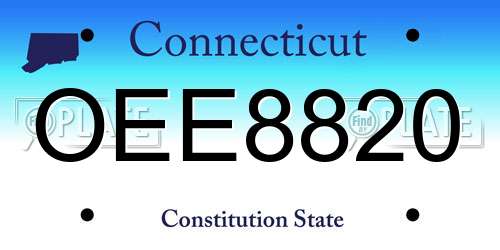 OEE8820 Connecticut License Plate