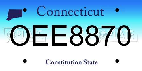 OEE8870 Connecticut License Plate