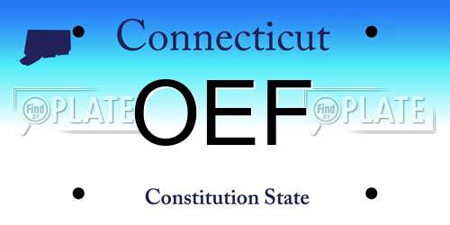 OEF Connecticut License Plate