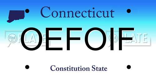 OEFOIF Connecticut License Plate