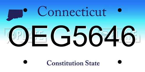 OEG5646 Connecticut License Plate