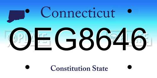 OEG8646 Connecticut License Plate
