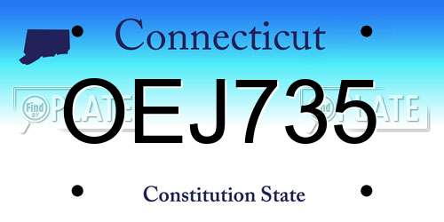 OEJ735 Connecticut License Plate