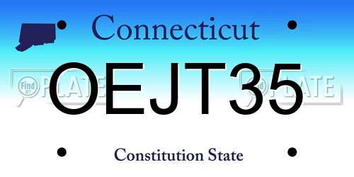 OEJT35 Connecticut License Plate