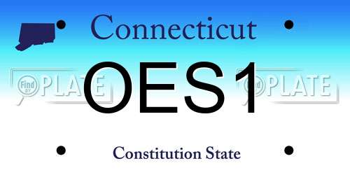 OES1 Connecticut License Plate