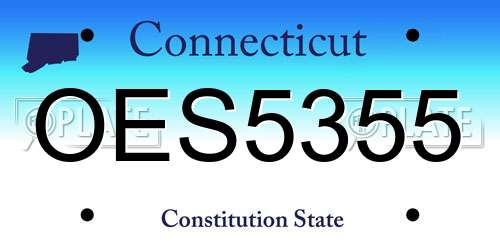 OES5355 Connecticut License Plate