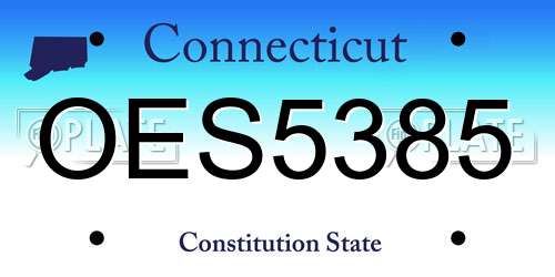 OES5385 Connecticut License Plate
