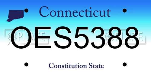 OES5388 Connecticut License Plate