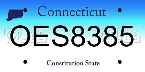 OES8385 Connecticut License Plate
