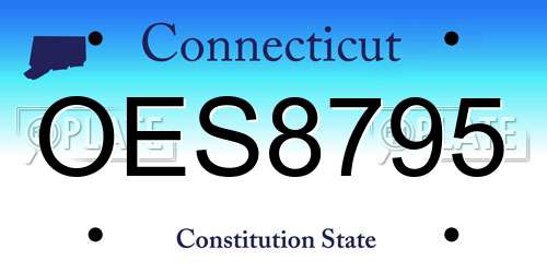 OES8795 Connecticut License Plate