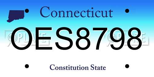OES8798 Connecticut License Plate