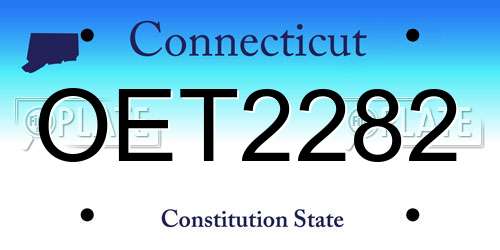 OET2282 Connecticut License Plate