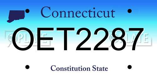 OET2287 Connecticut License Plate