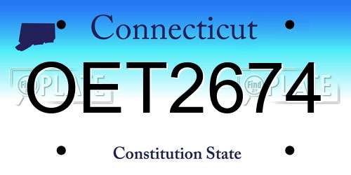 OET2674 Connecticut License Plate