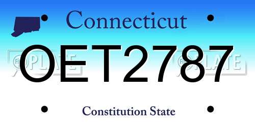 OET2787 Connecticut License Plate