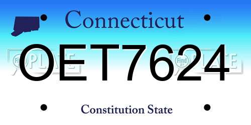 OET7624 Connecticut License Plate