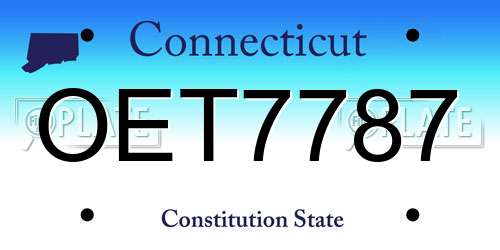OET7787 Connecticut License Plate