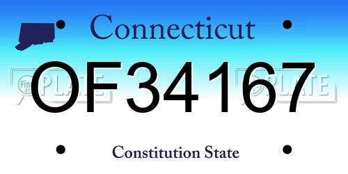 OF34167 Connecticut License Plate