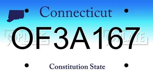 OF3A167 Connecticut License Plate