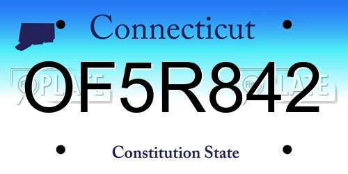 OF5R842 Connecticut License Plate