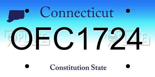 OFC1724 Connecticut License Plate