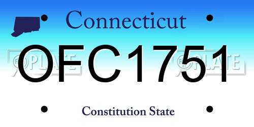 OFC1751 Connecticut License Plate