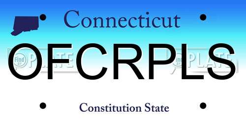 OFCRPLS Connecticut License Plate