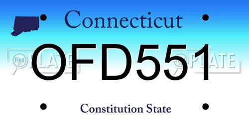 OFD551 Connecticut License Plate
